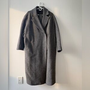 Gray Belted Overcoat